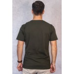 Camiseta Conforto Verde Militar com Bandeira