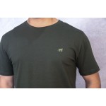 Camiseta Conforto Verde Militar com Onça