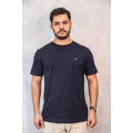 Camiseta Pima Azul Escura com Bandeira