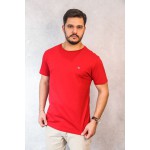 Camiseta Pima Vermelha com Bandeira