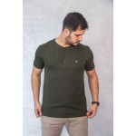 Henley Verde Militar com Bandeira