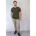 Henley Verde Militar com Bandeira