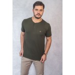 Henley Verde Militar com Onça