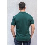 Polo Pima Piquet Verde Escuro com Onça